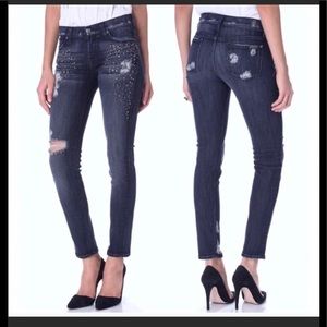 7 for all mankind studded The Slim Cigarette Jeans